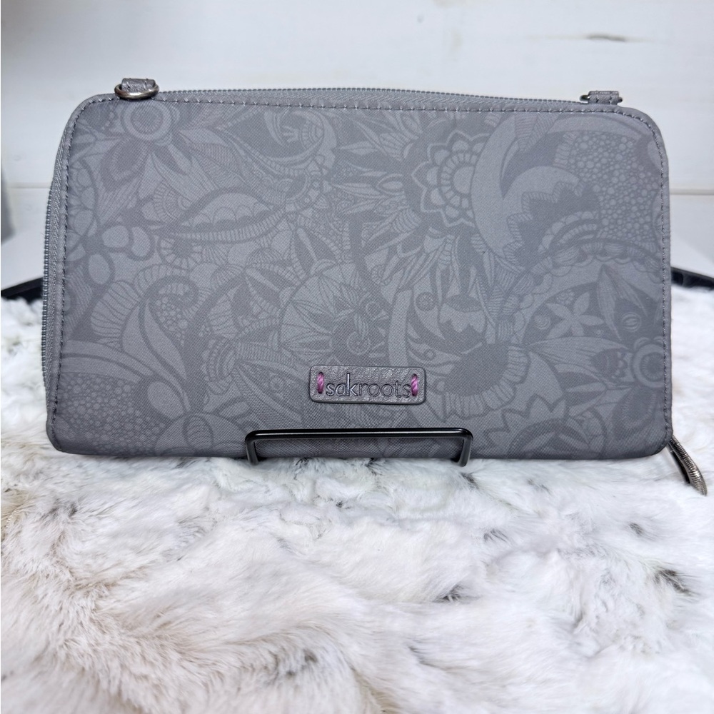 Sakroots Gray Nylon‎ Large Phone Holder/Wallet